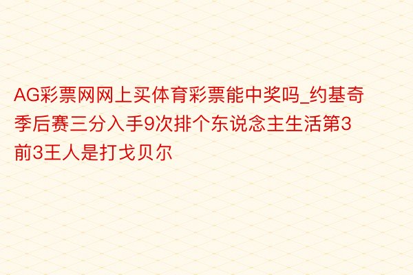 AG彩票网网上买体育彩票能中奖吗_约基奇季后赛三分入手9次排个东说念主生活第3 前3王人是打戈贝尔